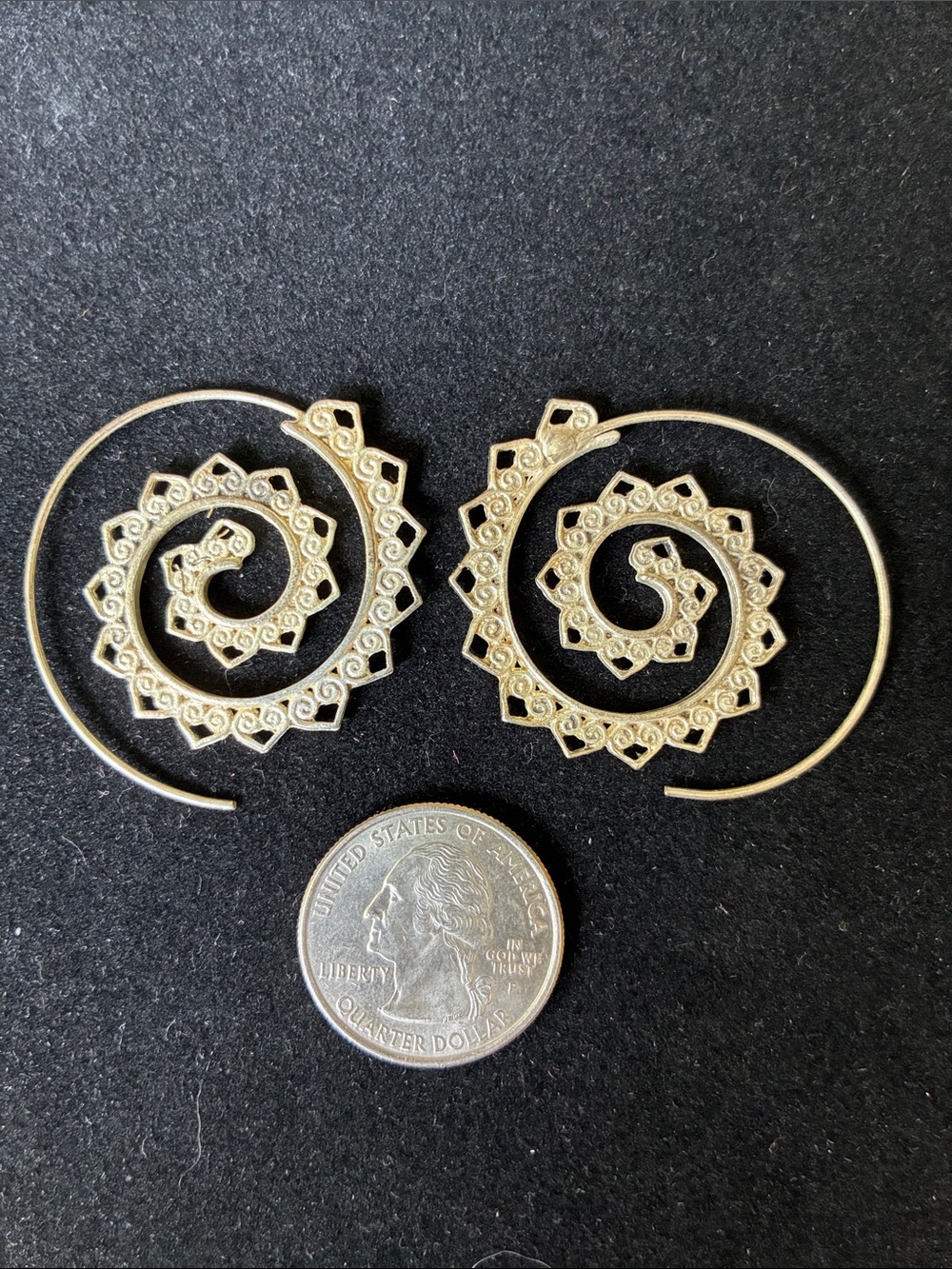 Silvertone metal ear wire earrings